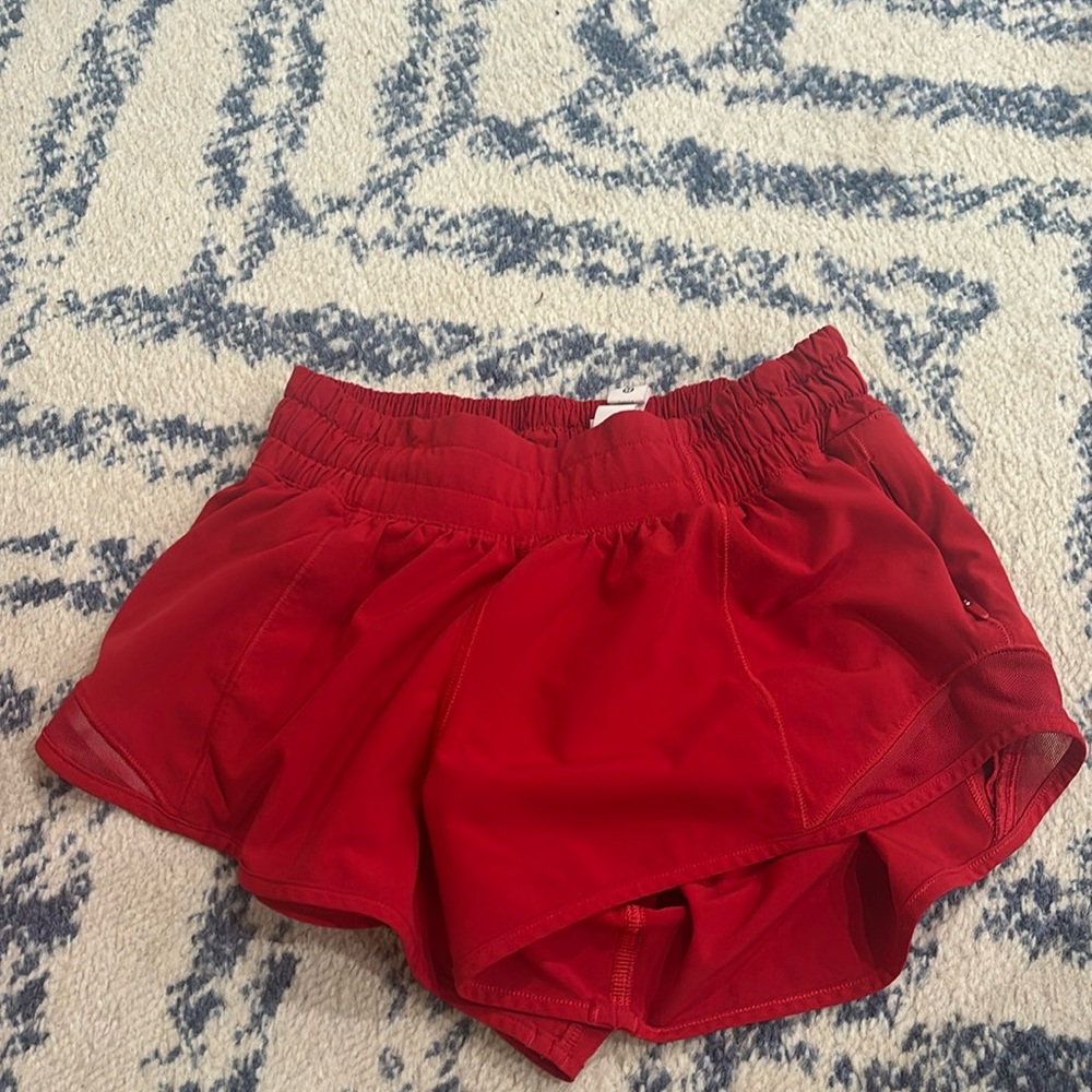 Red lululemon shorts
